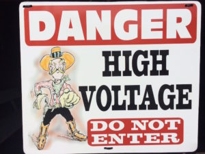 Danger high voltage Do not enter sign