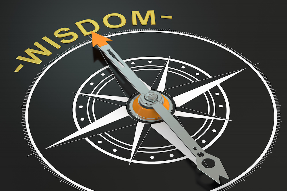 Wisdom compass concept, 3D rendering